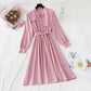 Dress design sense of minority lace up solid color thin skirt for children  4090
