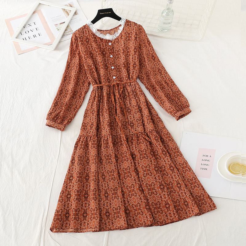 Spitze Spitzenkragen Knopf hoher dünner Bund Kleid Taille 3931