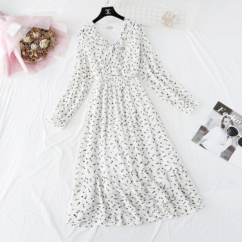 Vintage Floral Dress Chiffon Dress fairy super fairy series  4018