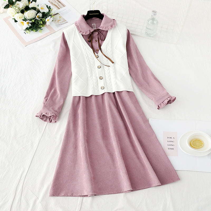 New women's gentle style, thin and high waistcoat two-piece set  3917