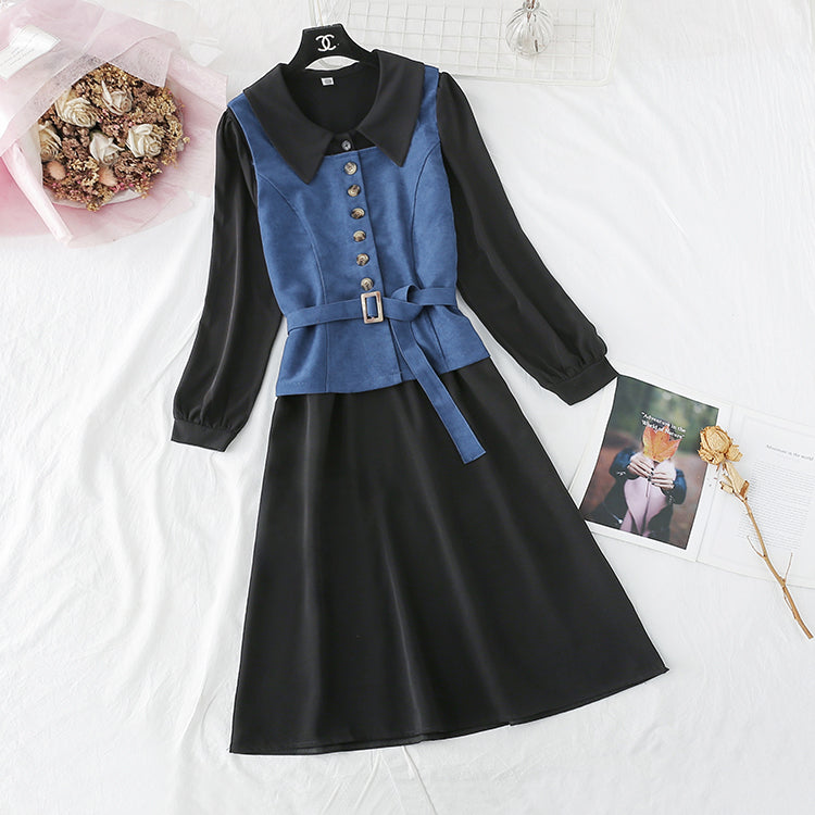 Neue Weste + französischer Retro-Puppenhals mit langen Ärmeln und Boden 3949