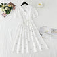 Cotton linen dress embroidered first love tea break skirt  4273