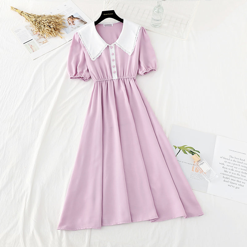 Sen Department sweet temperament baby collar small fresh long skirt  4222