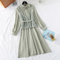 College style long sleeve bottomed skirt + suspender vest  3942