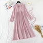 New French retro Pleated Chiffon Long Skirt loose large skirt  3906