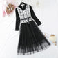 Small fragrant Wool Vest + bottom mesh skirt suit  3922