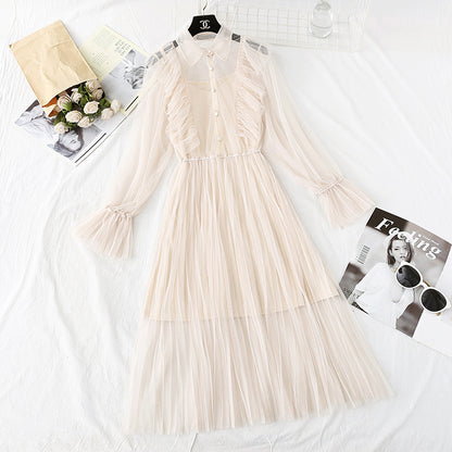 Sanftes Windfee-Superfee-Serien-Mesh-Kleid 3982