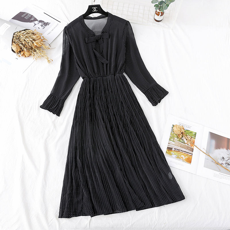 New Pleated Chiffon French Vintage Floral bottom skirt  3973