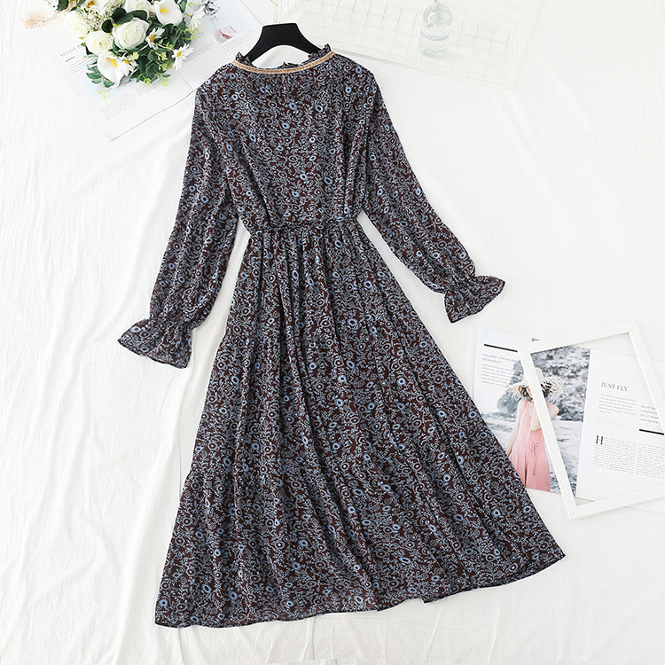 Small fragrance retro French floral dress with backing  3879