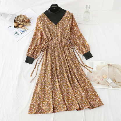 New stitching slim fake two-piece bottomed skirt  4058