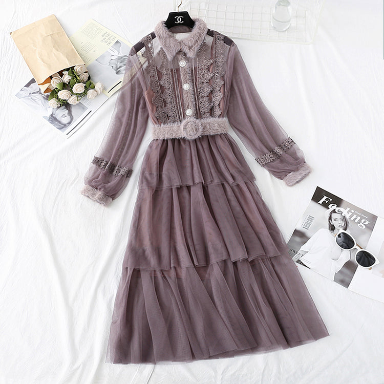 Fairy super xiansen series mesh dress  3980