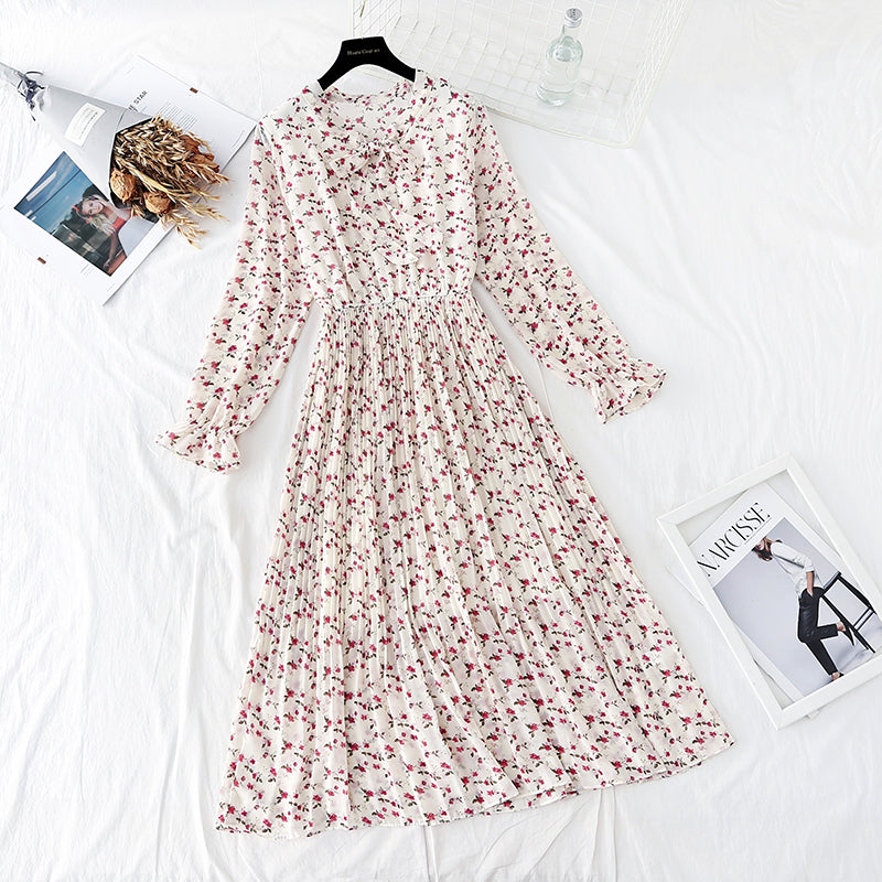 French retro pleated skirt fairy super fairy series  3935