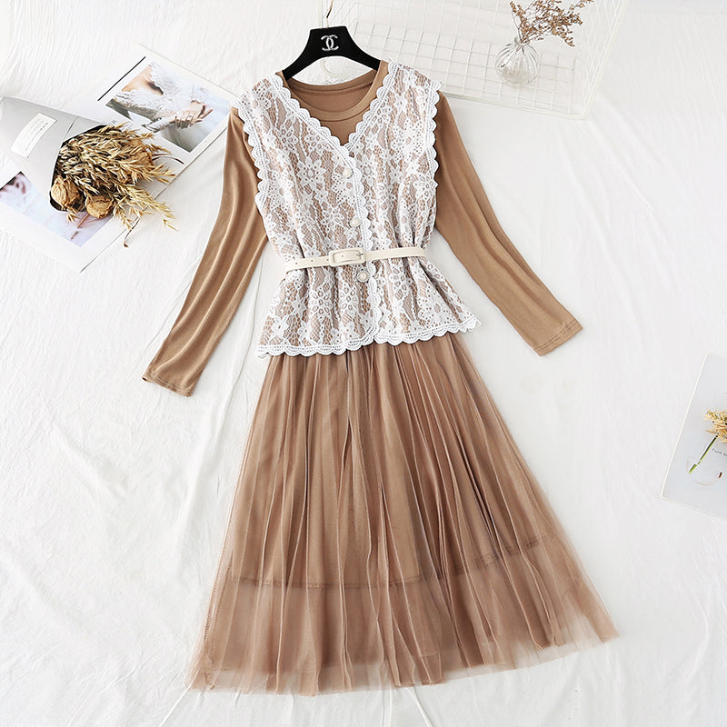 The new waistcoat mesh skirt is light and mature  4023