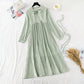 New French retro Pleated Chiffon Long Skirt loose large skirt  3906