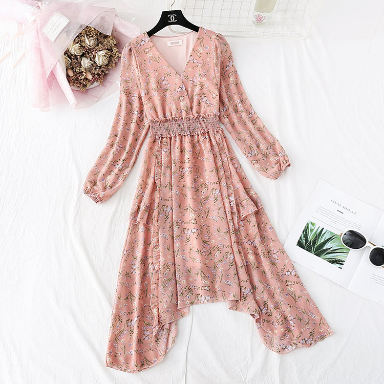 Irregular ruffled floral bottomed skirt  3994