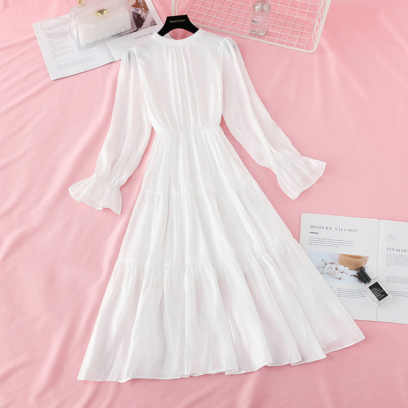 Vintage solid bow tie with a long skirt at the bottom  3830