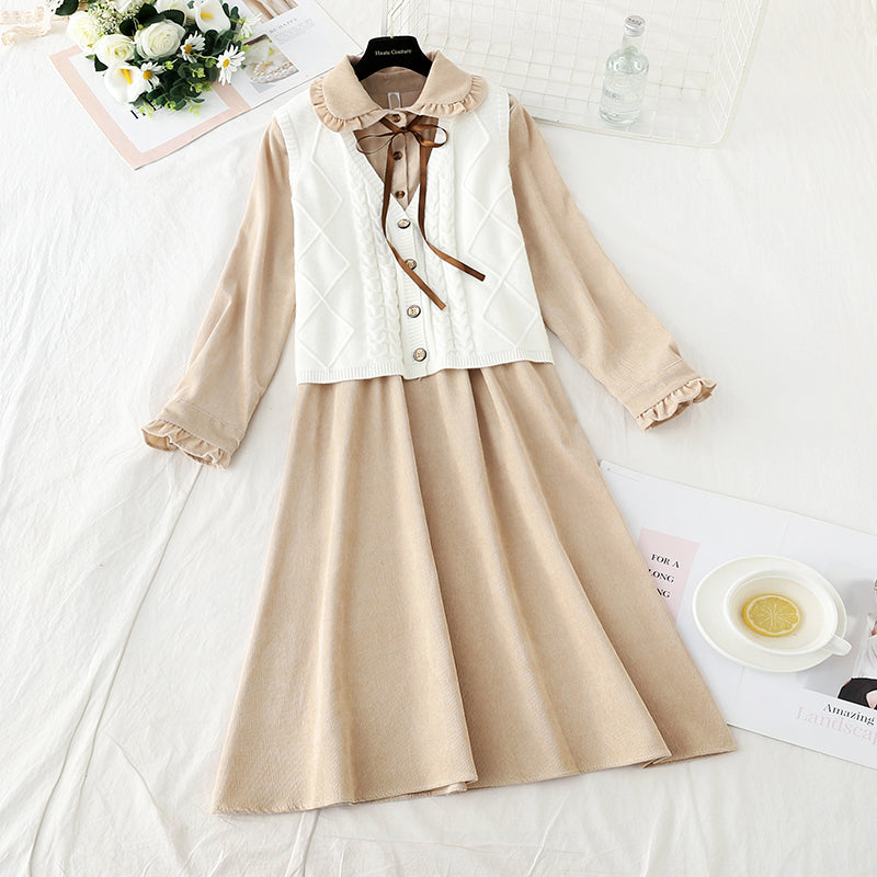 New women's gentle style, thin and high waistcoat two-piece set  3917