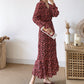 Fashion Pleated Chiffon Floral Dress  3898