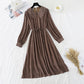 Lapel Chiffon Lace up gentle wind first love long skirt  3891