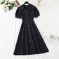 V-neck temperament, slim waist, tea break retro dress  4265