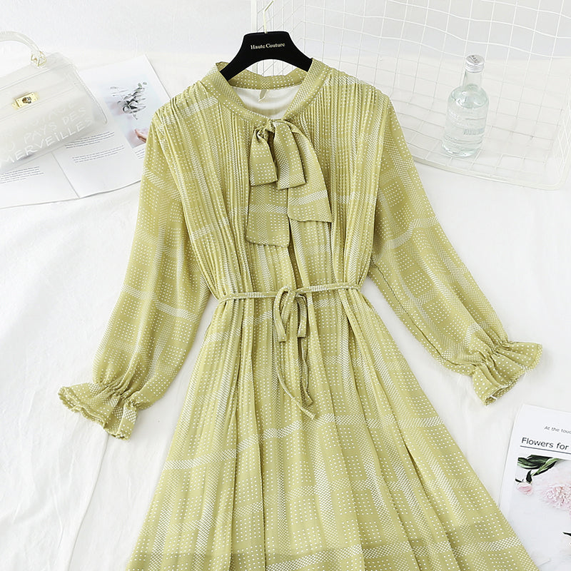 Französischer Retro-Sanftwind mit Faltenrock 3835