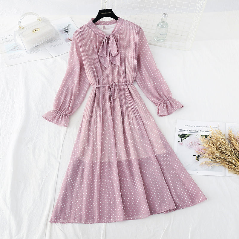 Französischer Retro-Sanftwind mit Faltenrock 3835