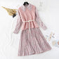 Sweater sweet baby Collar Chiffon Skirt Suit two-piece suit  3802