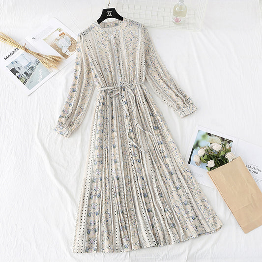 French retro floral fairy super xiansen bottomed skirt medium length  3800