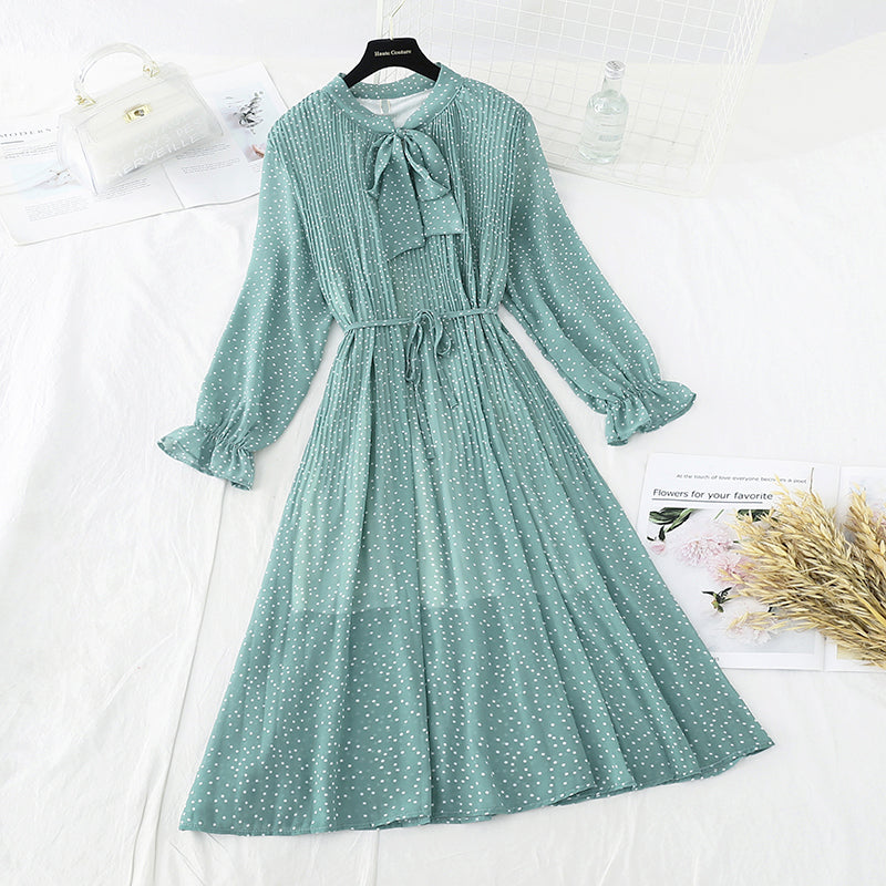 Französischer Retro-Sanftwind mit Faltenrock 3835