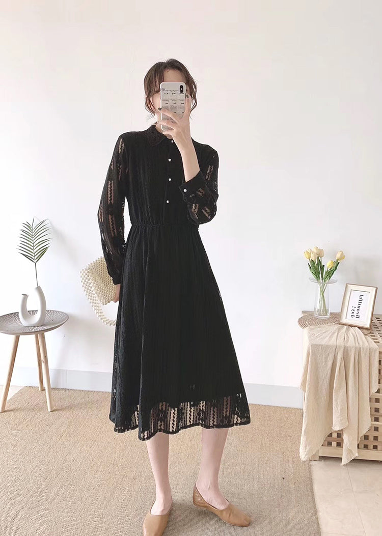 Knierock mit hohem und dünnem Boden und Puppenkragen 3869