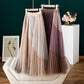 New color mesh gauze skirt, matching color splicing pleated skirt  3702