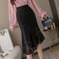 Spring and summer new style, long flounces, slim lace bodycon skirt  3670