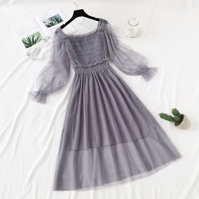 Super xiansen style thin mesh dress  3729