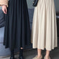 high waist splicing medium long skirt  3698