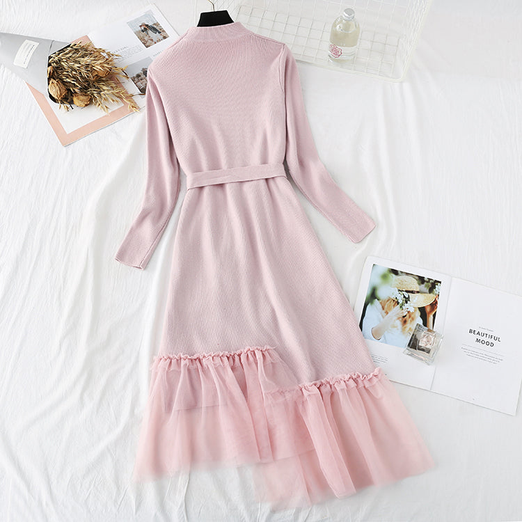 Sweater over the knee, Royal sister style bottom temperament long skirt  3794