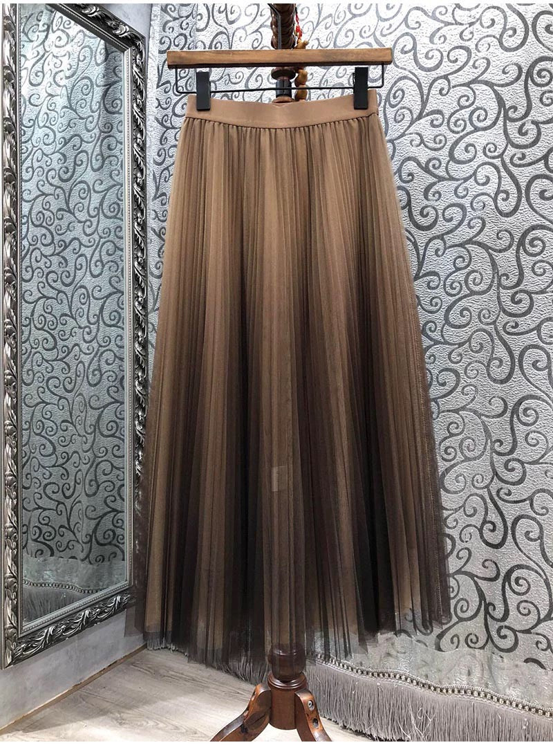 high waist elegant, fluffy fairy gauze A-line skirt  3696