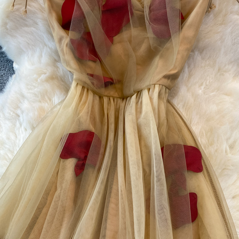 One shoulder strapless dress fairy super fairy mesh puffy skirt  3743