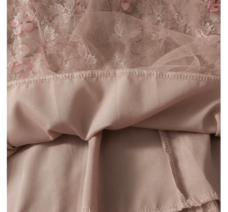 Super fairy sweet, butterfly long gauze skirt, new high waist skirt  3673