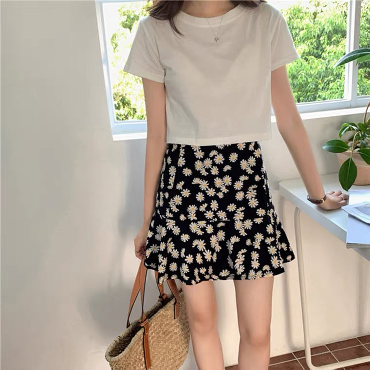 Sommer, neuer Stil Gänseblümchenrock, Blumenrock, Chiffonrock in A-Linie 3625