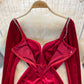 Velvet with diamond temperament, slim waist, sexy hip wrap dress  3750