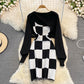 Pure suspender dress half Knitted Blouse two-piece set  3759