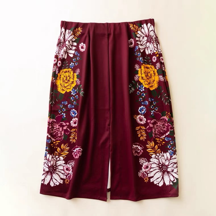 Mode printemps et été, tempérament, ample, taille haute, jupe trapèze fendue, jupe imprimée 3620