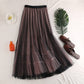 High waist skirt, spliced double gauze skirt, big A-line skirt, fairy bouffant skirt  3686