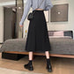Belt-up skirt, summer, new style, high waist, midi versatile A-line skirt  3649