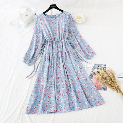 The new waist is slim, retro, gentle wind and snow spinning skirt  4522