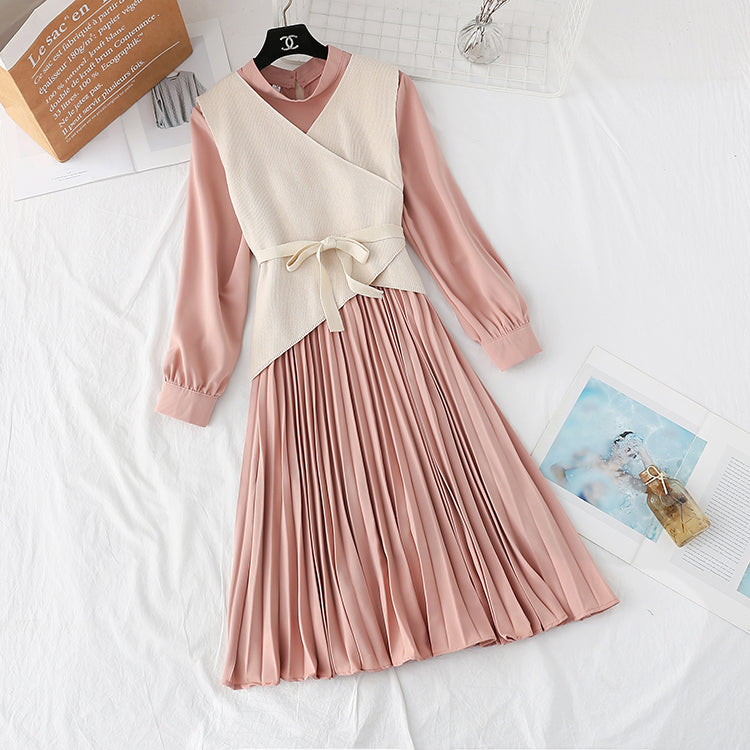 New high cold imperial sister WindNet red foreign style skirt two-piece suit  4539