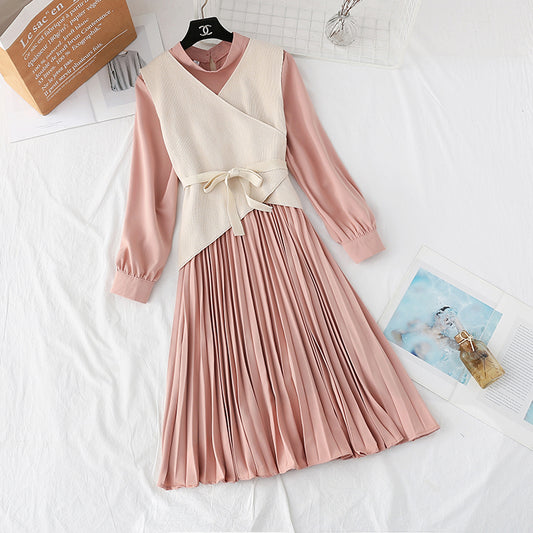 New high cold imperial sister WindNet red foreign style skirt two-piece suit  4539