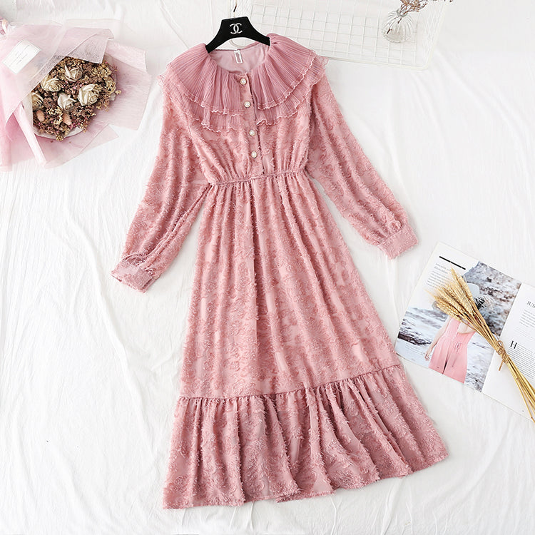 Chiffon Dress with French retro super fairy skirt  4012