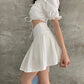 High waist skirt, summer, new style, black pleated skirt and white skirt  3647