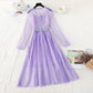New mesh lace stitched skirt fairy Sen suit long skirt  4401